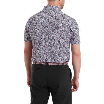 Polo Meadow Print Lisle Noir Rose Homme