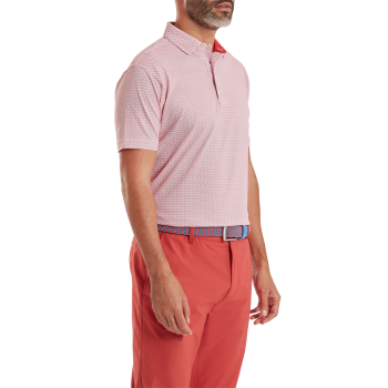 Polo piqué imprimé coquillage Rouge Homme