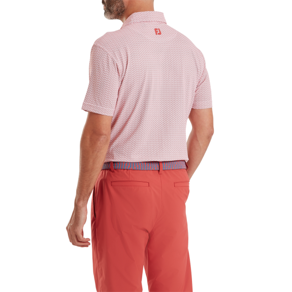 Polo piqué imprimé coquillage Rouge Homme