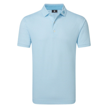 Polo piqué imprimé coquillage Bleu Homme