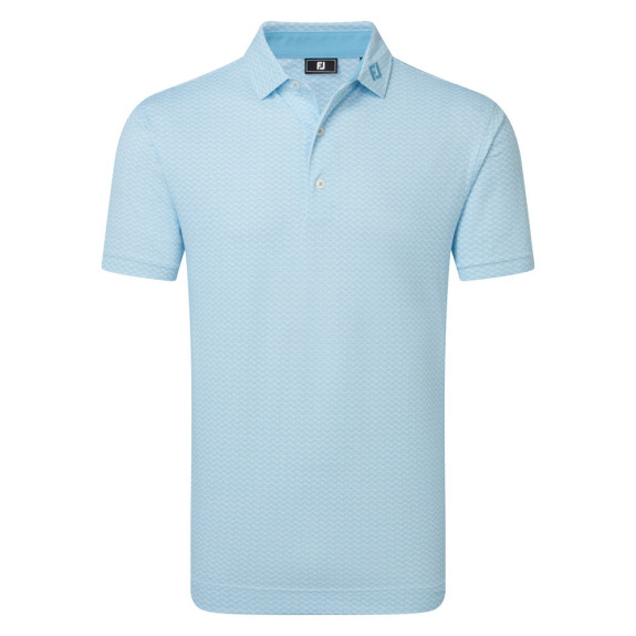 Polo piqué imprimé coquillage Bleu Homme
