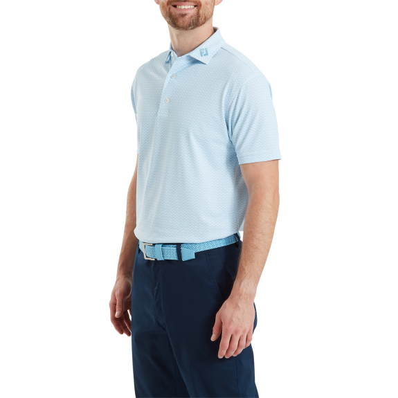 Polo piqué imprimé coquillage Bleu Homme