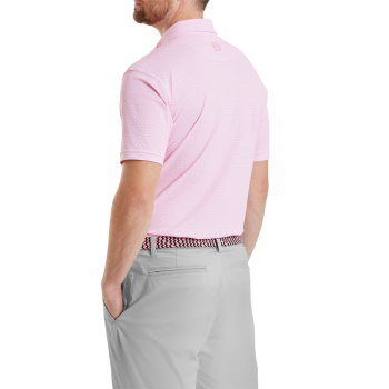 Polo piqué imprimé coquillage Rose Homme