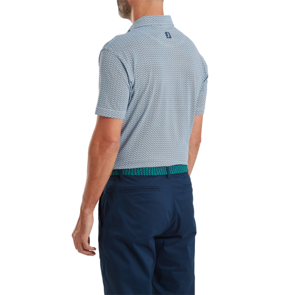 Polo piqué imprimé coquillage Marine Homme