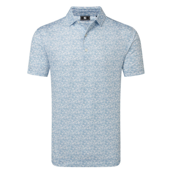 Polo Hiden imprimé palmiers Bleu Blanc Homme