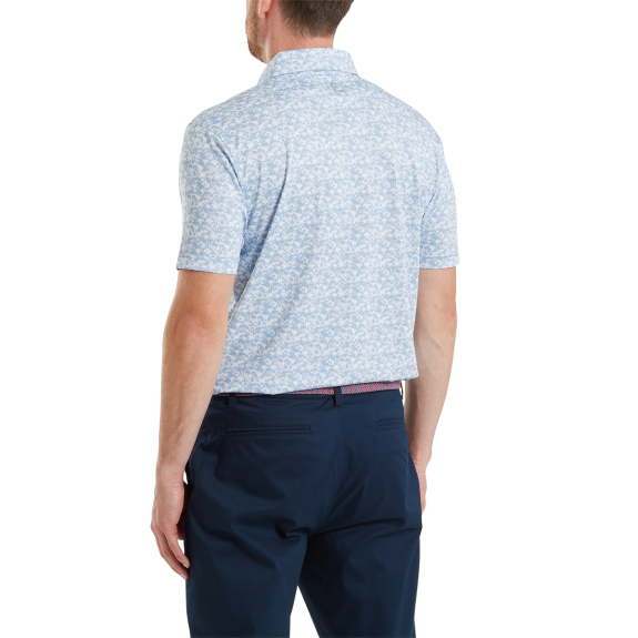 Polo Hiden imprimé palmiers Bleu Blanc Homme
