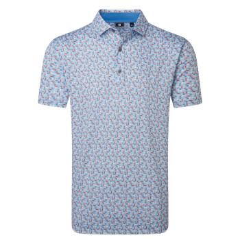 Polo imprimé surf Bleu Blanc Homme