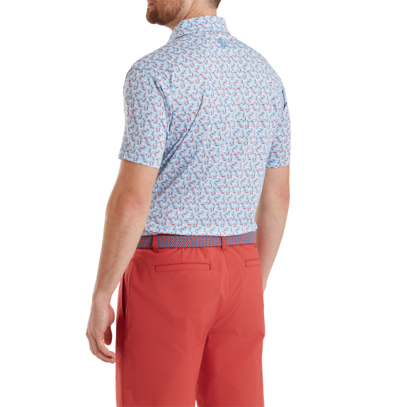 Polo imprimé surf Bleu Blanc Homme