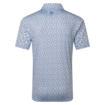 Polo imprimé surf Bleu Blanc Homme 2