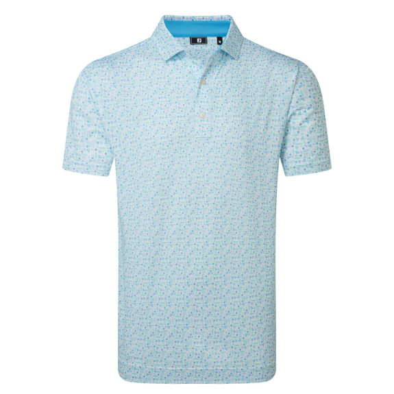 Polo imprimé surf Bleu Vert Homme