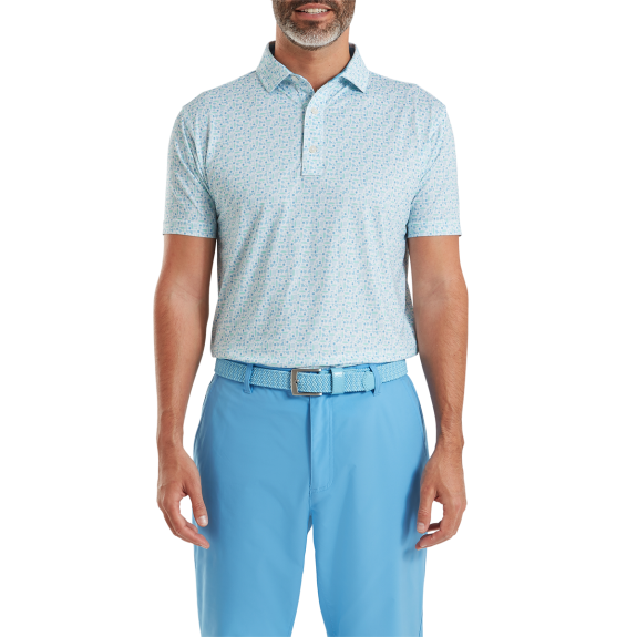 Polo imprimé surf Bleu Vert Homme