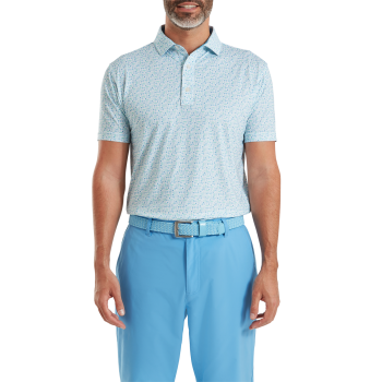 Polo imprimé surf Bleu Vert Homme