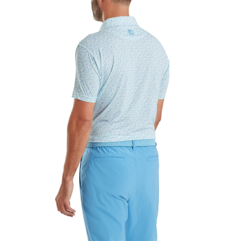 Polo imprimé surf Bleu Vert Homme