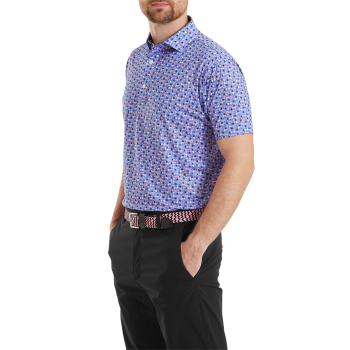 Polo imprimé surf Violet Rose Homme