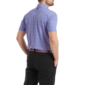 Polo imprimé surf Violet Rose Homme