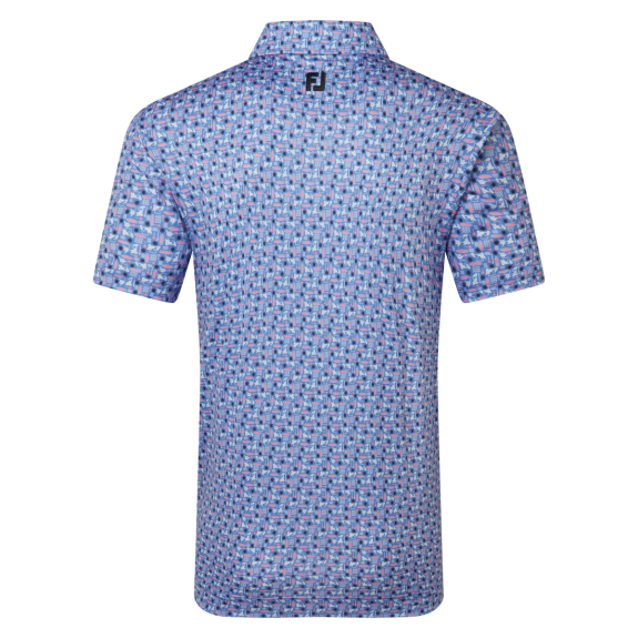 Polo imprimé surf Violet Rose Homme