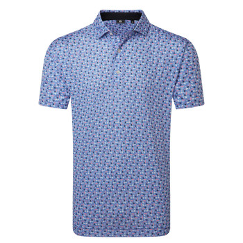 Polo imprimé surf Violet Rose Homme