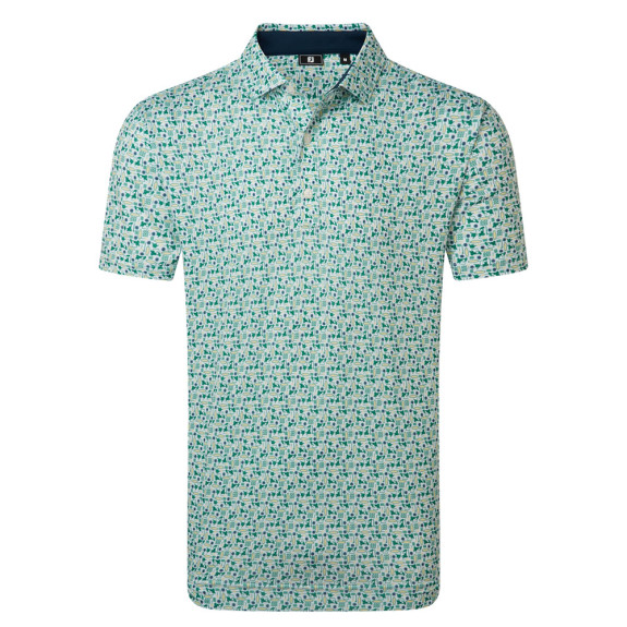 Polo imprimé surf Vert Blanc Homme