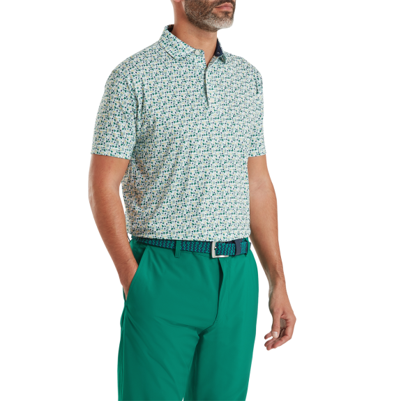 Polo imprimé surf Vert Blanc Homme