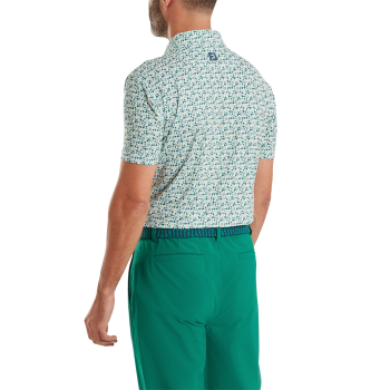 Polo imprimé surf Vert Blanc Homme