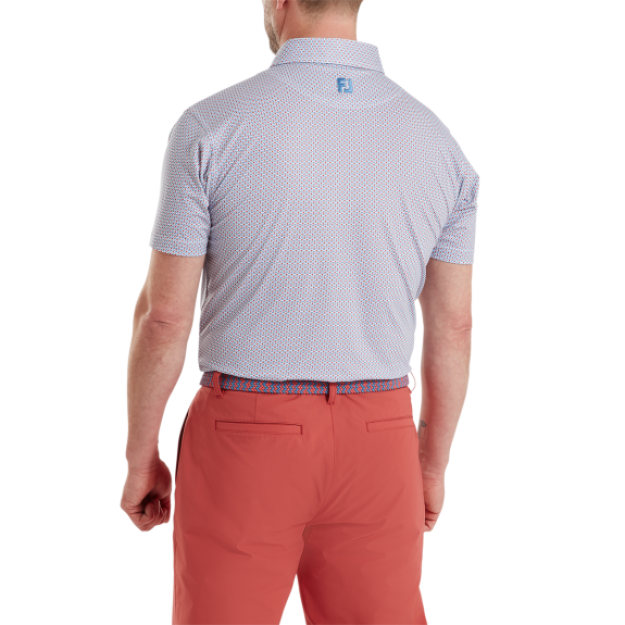 Polo imprimé drapeau nautique Rouge Bleu Homme