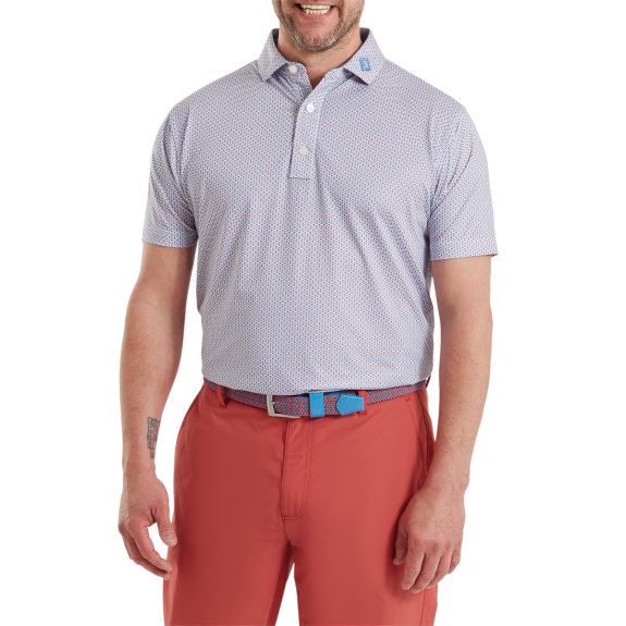 Polo imprimé drapeau nautique Rouge Bleu Homme