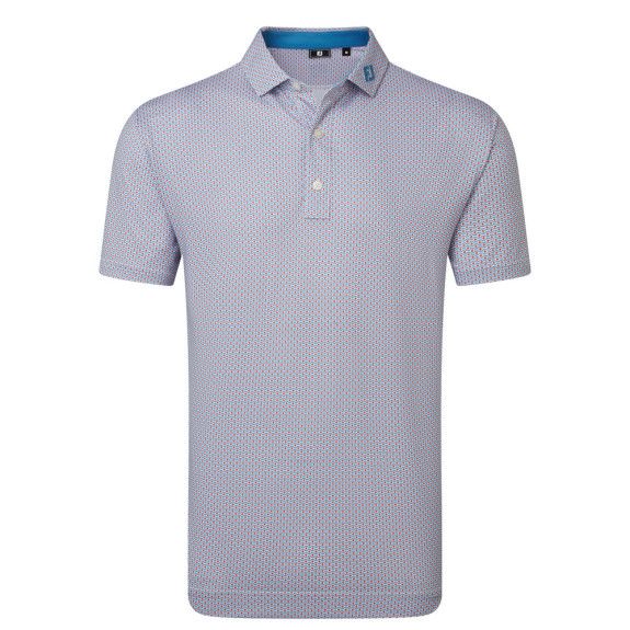 Polo imprimé drapeau nautique Rouge Bleu Homme