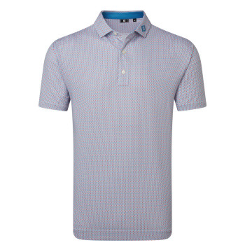 Polo imprimé drapeau nautique Rouge Bleu Homme