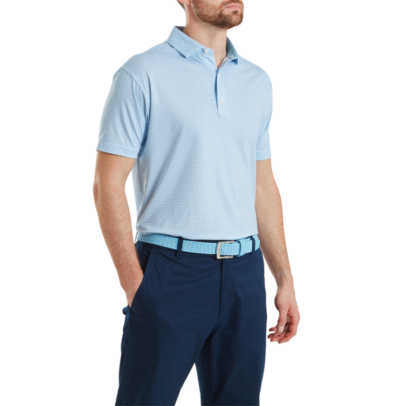 Polo imprimé drapeau nautique Bleu Homme