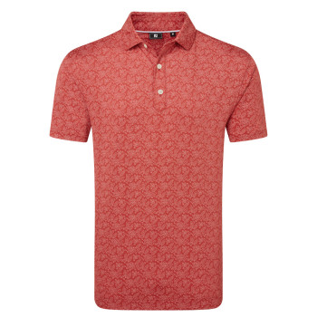 Polo imprimé fleuri Rouge Homme