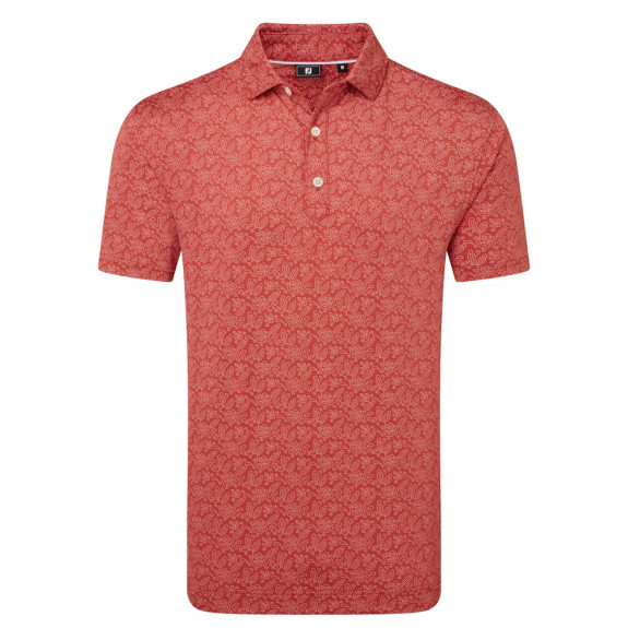Polo imprimé fleuri Rouge Homme