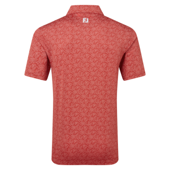Polo imprimé fleuri Rouge Homme 2