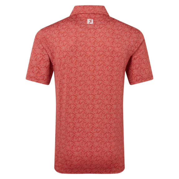 Polo imprimé fleuri Rouge Homme