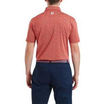 Polo imprimé fleuri Rouge Homme