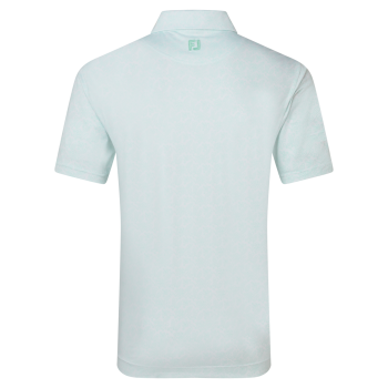 Polo imprimé fleuri Blanc Vert d'eau Homme