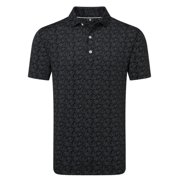 Polo imprimé fleuri Noir Homme