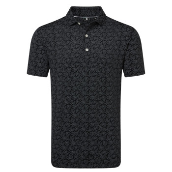 Polo imprimé fleuri Noir Homme