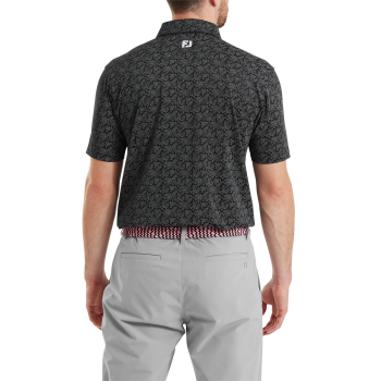 Polo imprimé fleuri Noir Homme