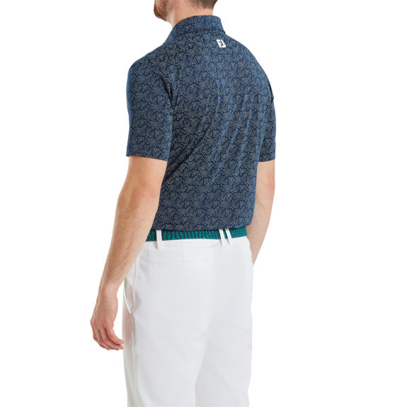 Polo imprimé fleuri Navy Homme