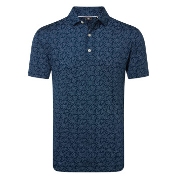 Polo imprimé fleuri Navy Homme