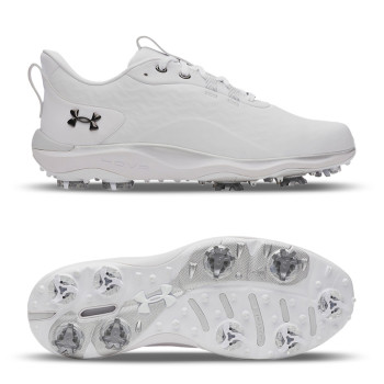 UA Drive Pro Clone-White / White / Metallic Gun Metal Homme