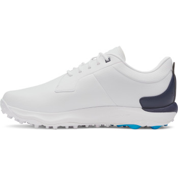 UA Drive Glide SL-White / Midnight Navy / Metallic Silver Homme
