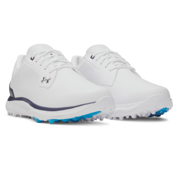 UA Drive Glide SL-White / Midnight Navy / Metallic Silver Homme