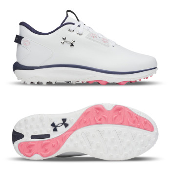 UA Drive Fade 2 SL-White / White / Metallic Silver Femme