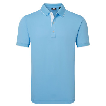 Polo piqué signature Bleu Homme