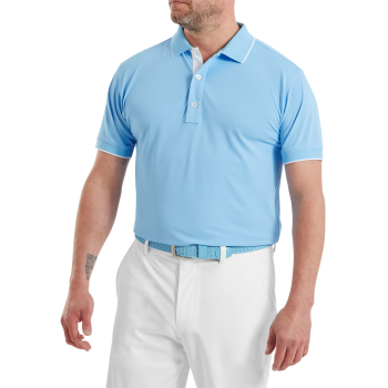 Polo piqué signature Bleu Homme