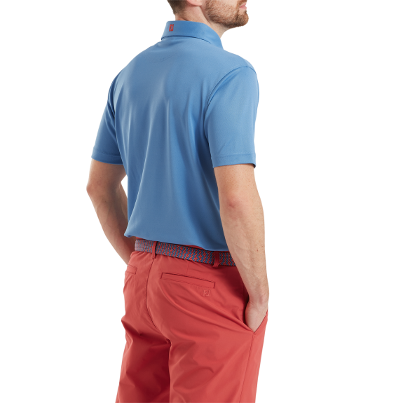 Polo Stretch Piqué uni Bleu Homme