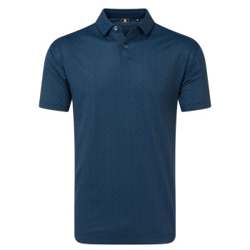 Polo piqué à motifs Marine Homme