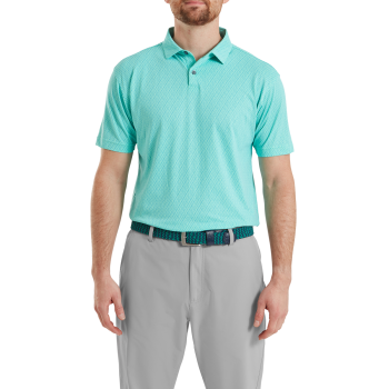 Polo piqué à motifs Vert d'eau Homme