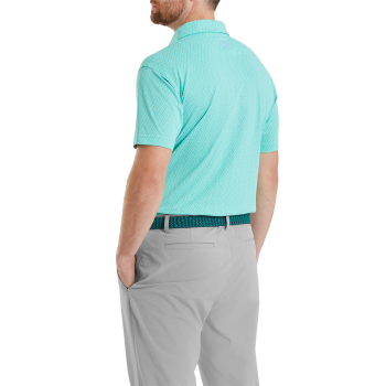 Polo piqué à motifs Vert d'eau Homme